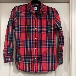 Boys Christmas plaid shirt.